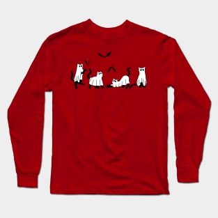 Spooky Ghost Cats Long Sleeve T-Shirt